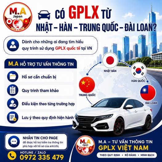 Có GPLX Từ Nhật, Hàn, Trung Quốc, Đài Loan Có Sử Dụng Được Tại Việt Nam Không?
